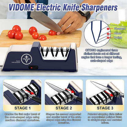 VIDOME Professional 3-Stage Electric Knife Sharpener