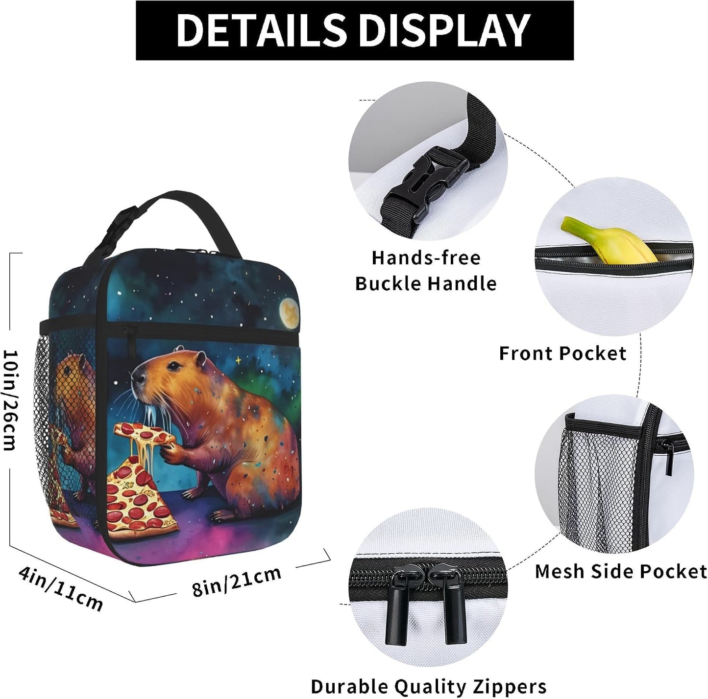 Dinosaur Volcano Insulated Lunch Bag for Women & Men, Reusable Leak-Proof Lunch Box with Cooler Compartment, Lunch Tote for Adults Work Travel Picnic Durable & Washable