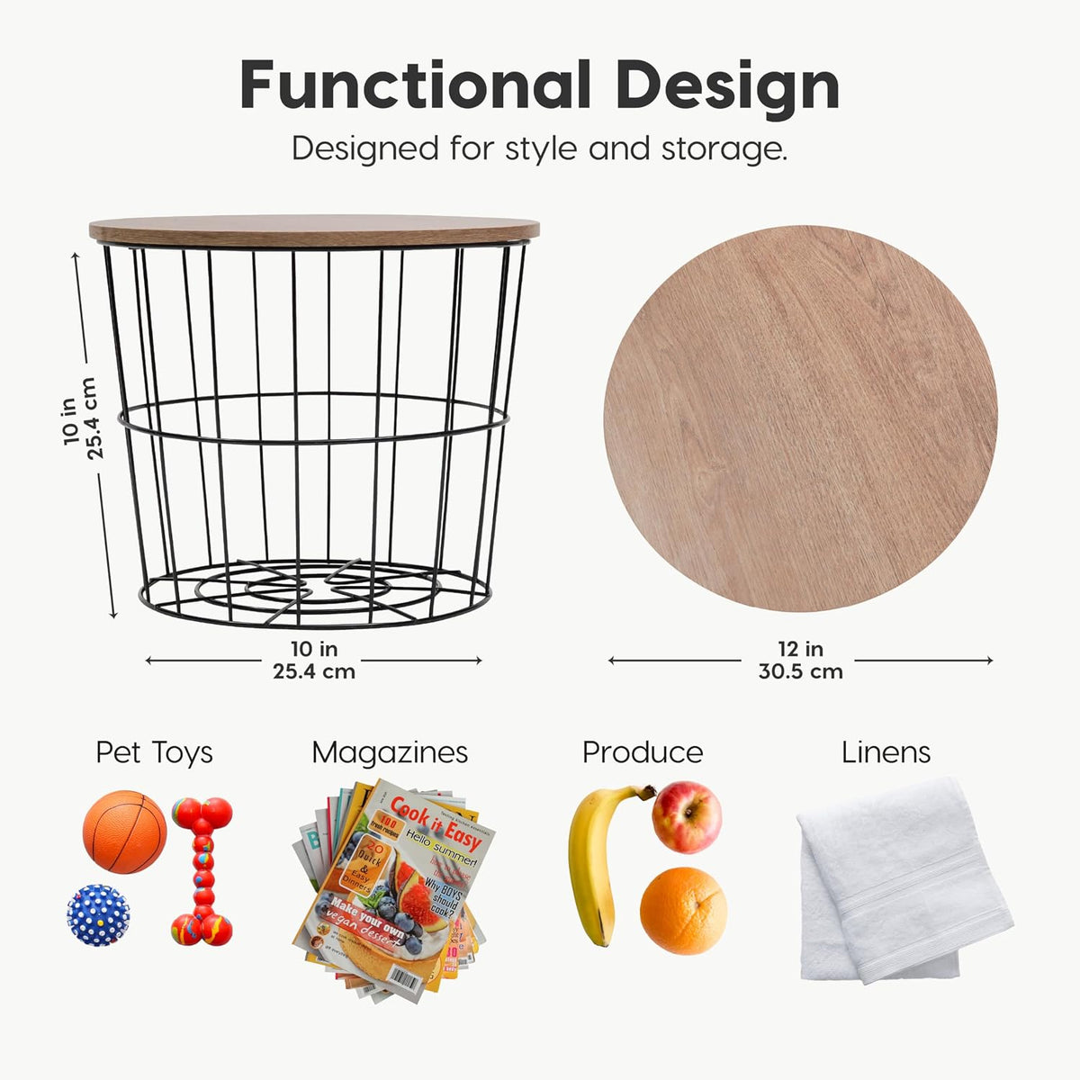 IRIS USA Wire Basket for Pantry Organizers and Storage, 2 Pack, Potato and Onion Storage, Easy Assembly, Stackable Storage Bins, Kitchen Cabinet Bathroom Shelf Organizers for Veggie, Fruit, Snack