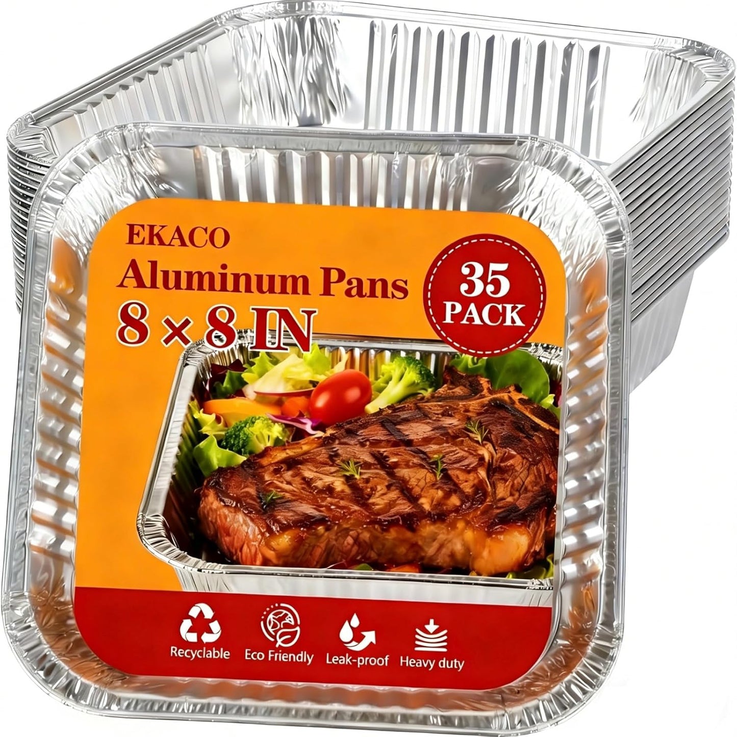 Thickened 9x13 Aluminum Pans with Lids, 20 Pack Heavy Duty & Extra Deep Disposable Aluminum Foil Pans, Disposable Half Size Foil Baking Tray for Cooking, Meal Prep, Baking, Roasting