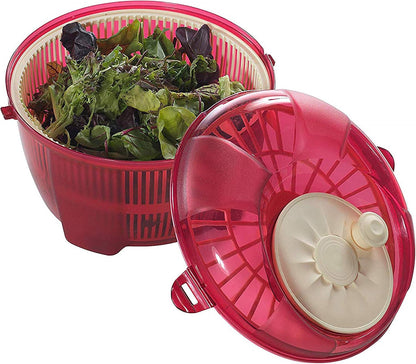 Mabel Home Salad Spinner, Salad Tosser and Mixer, 5,5 Quart, Vegetable Spinner -EXTRA Salt&Pepper Shaker inc. (Blue)