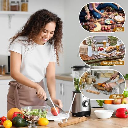 Feekoon 9.8" Ceramic Crock Knife Sharpener, 2-Rod Turn Box for Kitchen
