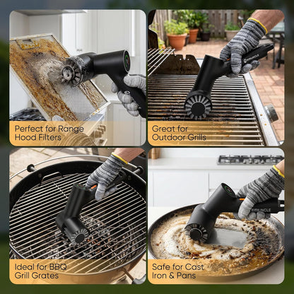 Electric Grill Brush for Outdoor Grill, BBQ Grill Cleaner Cleaning Brush with Stainless Steel Rotary Head, 500RPM Motorized, 3 Speed Modes, 120Mins Runtime, No Bristle Shedding, Gifts for Men/Dad