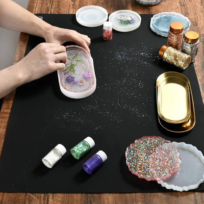 Sapid Extra Large Silicone Sheet for Crafts, Thick Silicone Jewelry Casting Mats, Nonstick Nonslip Silicon Mat for Epoxy Resin, Art Painting, Heat- Resistance Counter Mat (20"×27.9", Dark Gray)
