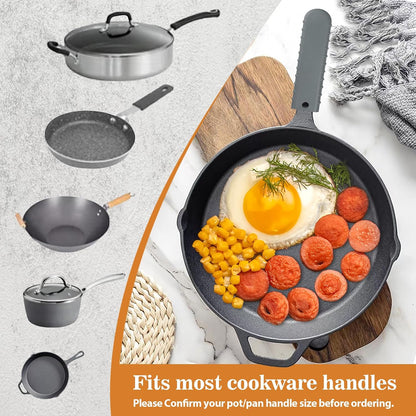 Webake Cast Iron Handle Cover, Silicone Hot Handle Cover Holder Sleeve for Small Cast Iron Skillet Pot Pan Handle Covers 5.4" x 1.15" x 0.5" (3 Pack)