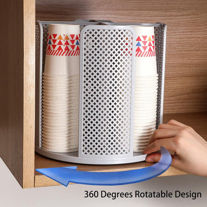 Heagoale Paper Cup and Lid Holder Plastic Cup Storage Organizer Coffee Cup Dispenser for Countertop, Breakroom, Bathroom, Coffee Station, Bar, Buffet, Kitchen Cabinet - Gray