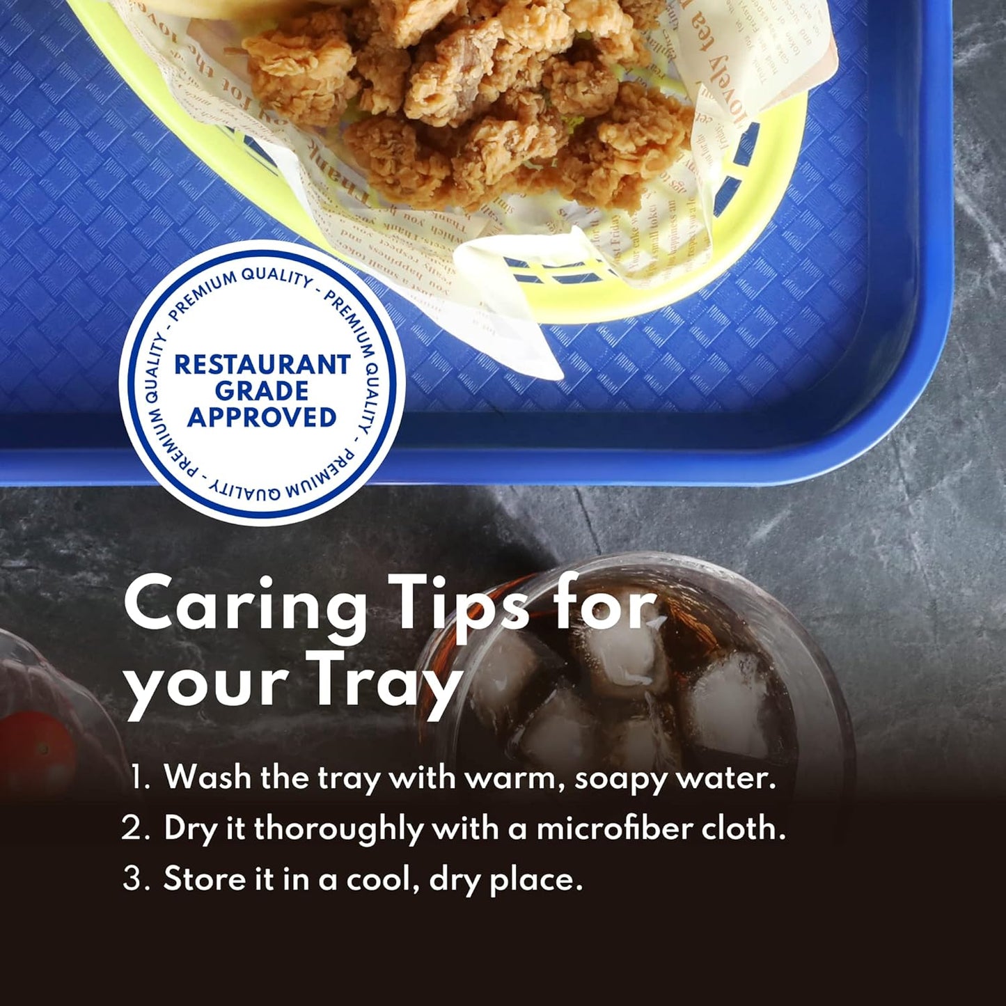 New Star Foodservice Fast Food Tray, Set of 12 (Black, 12 by 16-Inch)