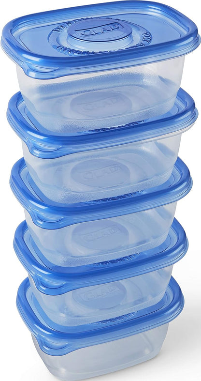 Glad GladWare Tall Entree Food Storage Containers with Lids, Large Square BPA Free Plastic for Meal Prep and Lunches, Lock Tight Seal, Microwave and Dishwasher Safe, 42 Oz, 3 Count