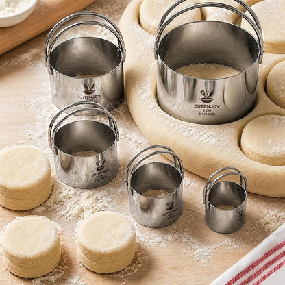 Round Cookie Cutters (2, 3, 3.5, 4, 5, 6 Inch) Biscuit Cutter Set
