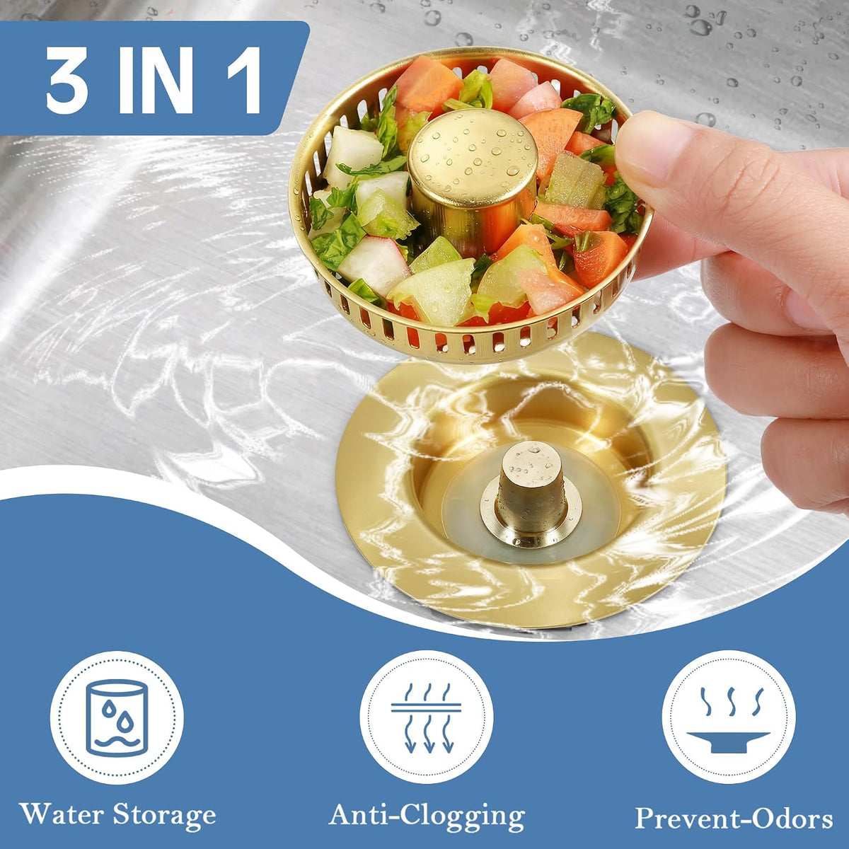 TGOSOMT Kitchen Sink Drain Strainer Stopper