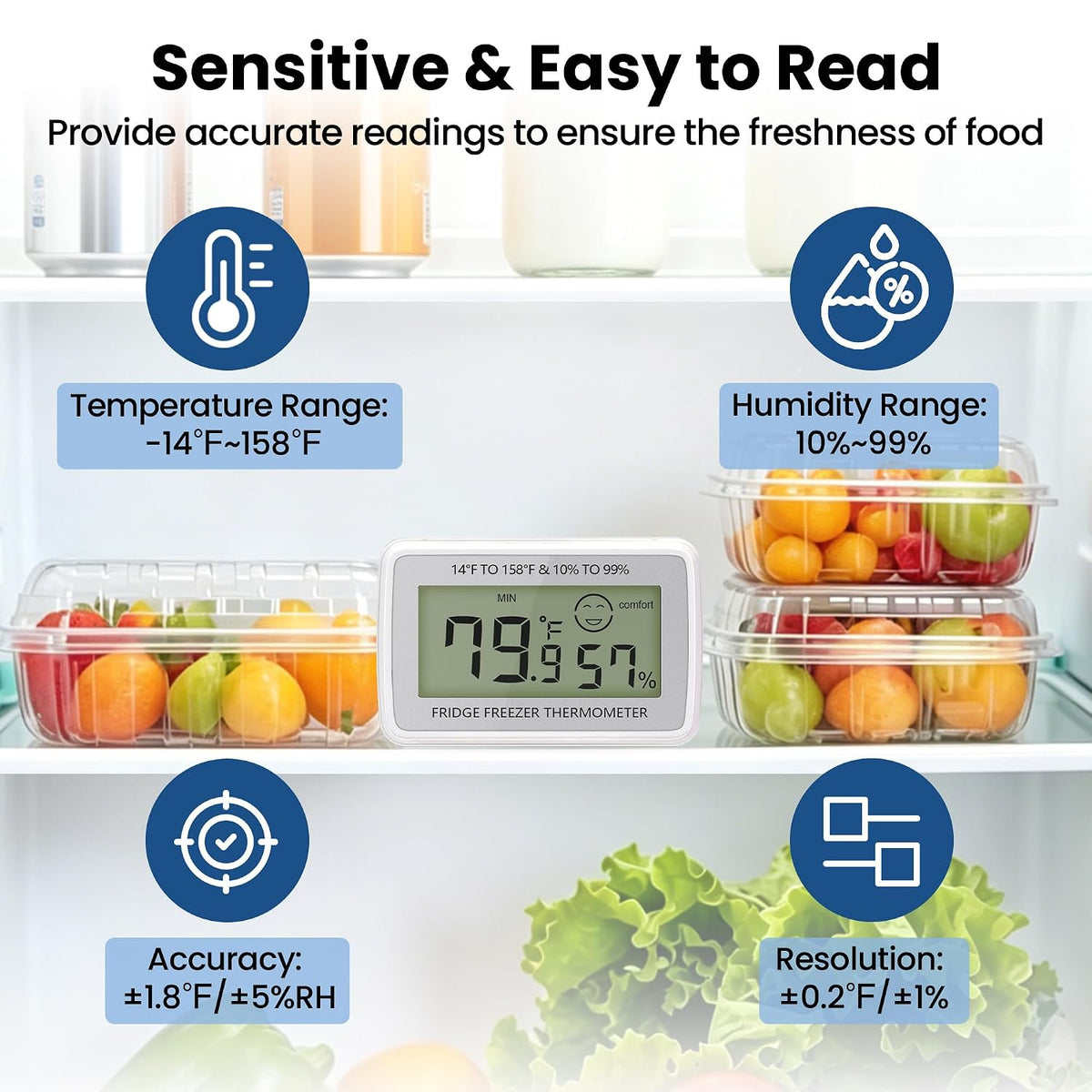 Digital Hygrometer Indoor Thermometer Humidity Monitor