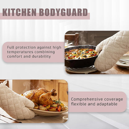 ARCLIBER Grey 13" Quilted Oven Mitts 1 Pair Flame Heat Resistant