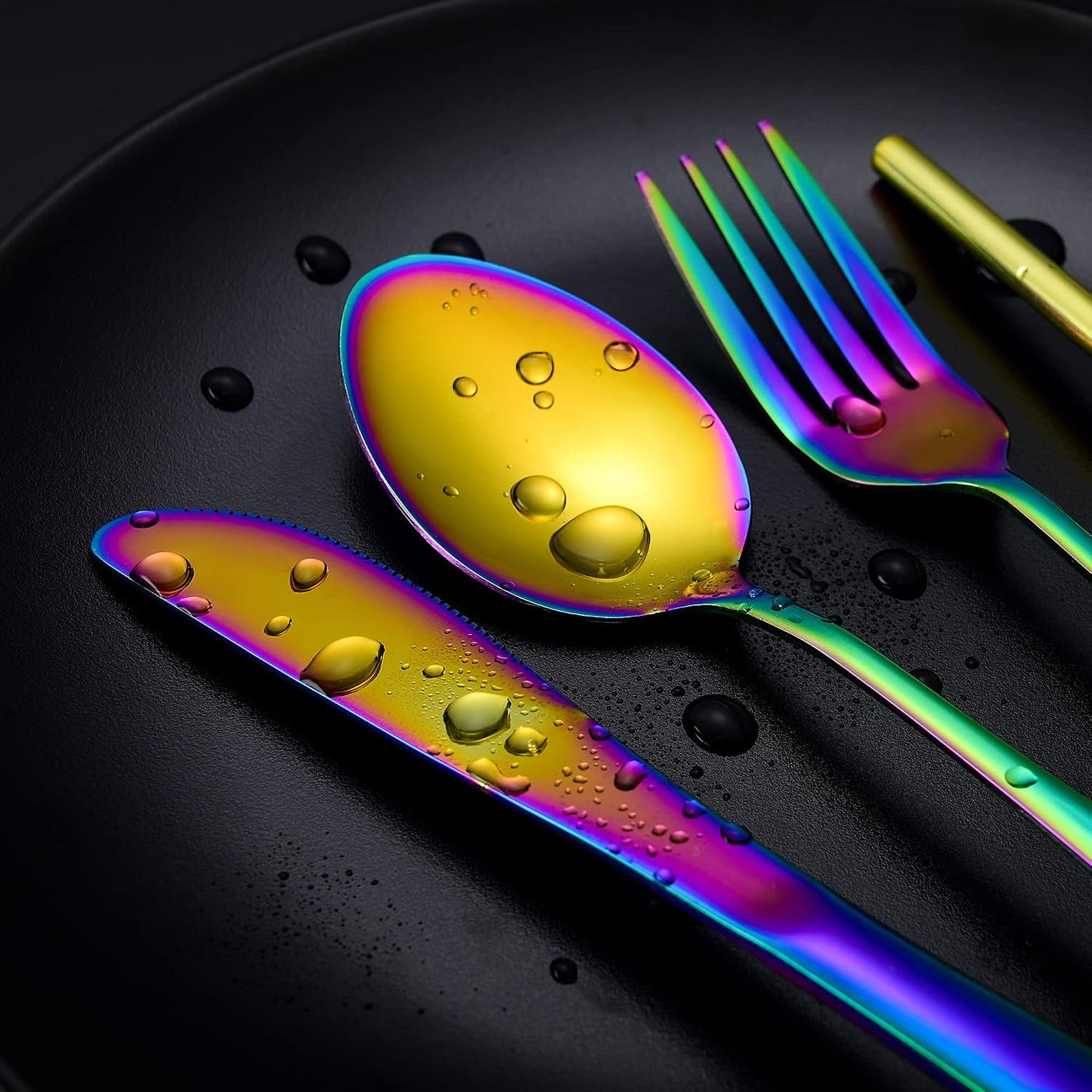 Boulder Bee | Travel Utensils Set | Reusable Camping Cutlery Set | Stainless Steel Flatware Set | Portable Silverware Set with Case | Includes Knife/Fork/Spoon/Straw/Cleaning Cloth/Case (Purple)