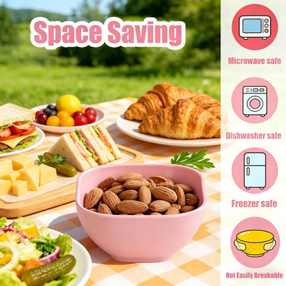 4 Piece Dipping Bowls Set, Small Spice Bowls for Sauce, Soy Sauce Dishes for Sushi, Dessert & Snack Portion Control, Dishwasher Safe Prep Bowls for BBQ Baking, 60ml (2 oz), PP Plastic, Pink