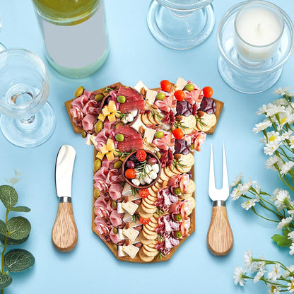 Ziliny 2 Set Baby Shower Gifts for Guests Clothing Mini Charcuterie Board with Knives Forks Gift Boxes Shaped Cheese Board Party Favors Baby Shower Game Prizes Gender Reveal Favors (Bamboo)