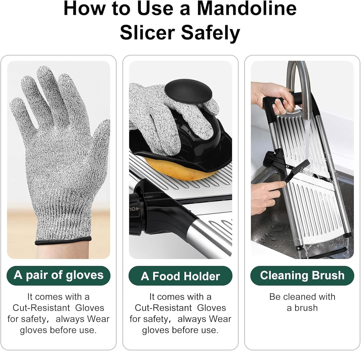 -BINGBING- Mandoline Slicer for Kitchen, Adjustable Mandoline Food Slicer