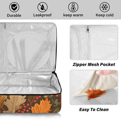 Casserole Carriers for Hot or Cold Food Reusable Casserole Dish Carrier Insulated Thermal Large Capacity Durable Perfect for Party Camping Family Gatherings Yellow Fish - Colors A