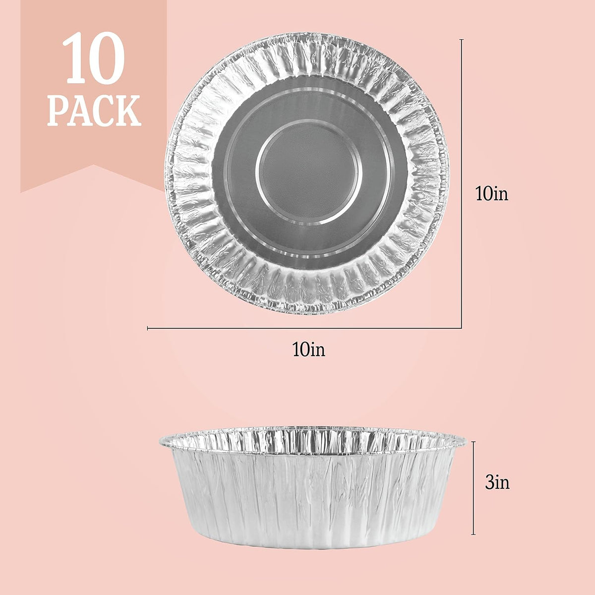 PLASTICPRO 6'' Inch Round Tin Foil Pie Pans Disposable Pack of 20