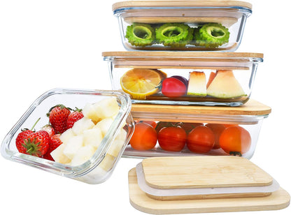 BlueHills Premium Glass Meal Prep Lunch Containers with Snap Green Lock Lids Glass Food Containers BPA-Free Oven Freezer Dishwasher Safe 5 pack set 10 pieces 36 Oz 4.5 cups (G002 Two Compartments)