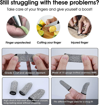 14Pcs Anti-Cut Finger Heavy Reusable Safety Protector Covers for Work -