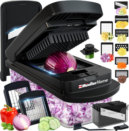 MUELLER HOME Pro-Series 10-in-1 Stainless Steel Multi Vegetable Chopper