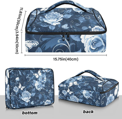 Casserole Carriers for Hot or Cold Food Reusable Casserole Dish Carrier Insulated Thermal Large Capacity Durable Perfect for Party Camping Family Gatherings Yellow Fish - Colors B