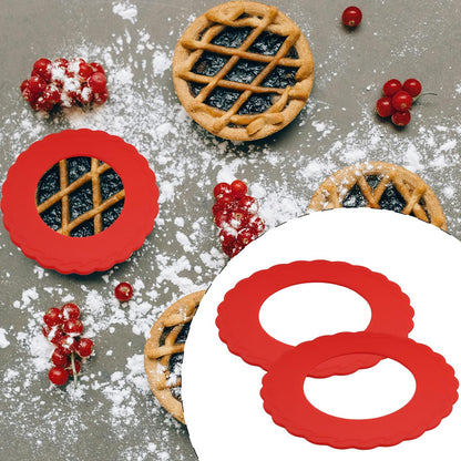 4Pcs Mini Pie Crust Shields, Silicone Mini Pie Pan Shields for Edges of Baking Pie, Red