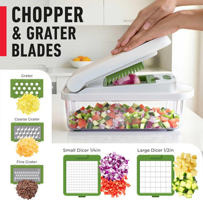 MUELLER HOME Pro-Series 10-in-1 Stainless Steel Multi Vegetable Chopper