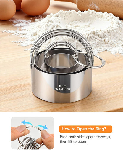 Biscuit Cutter Set with Handle, 5pcs Cookie Cutters