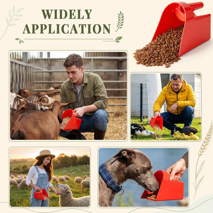 FillTouch 8 Pcs Feed Scoop 2 Qt Plastic Enclosed Heavy Duty Stackable Feed Scoop for Bird Horse Chicken Livestock Animal Ranchers Homesteaders Farmers(Yellow)