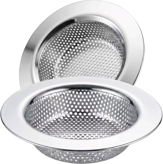 Kitchen Sink Strainer Stainless Steel, LASSHSWA Kitchen Sink Drain Strainer, Sink Strainers for Kitchen Sinks with Large Wide Rim 4.5" Diameter
