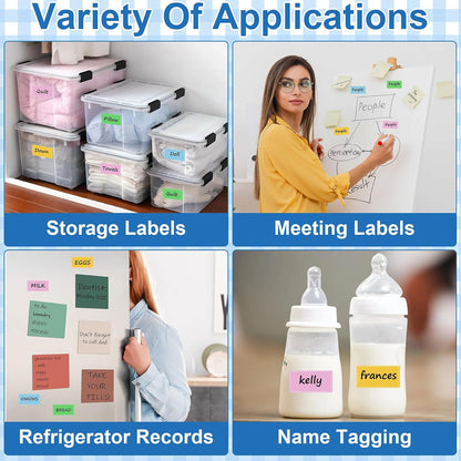 480 Pcs Dry Erase Labels, Dry Erase Stickers, Waterproof Sticker Labels, Removable Labels Easy Peel Off, Reusable Sticky Notes for Food Containers, Office (Retro, Small)