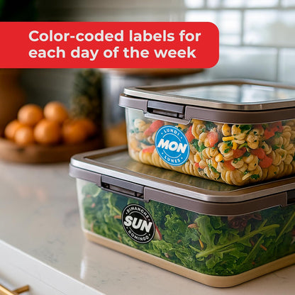 Easy Identification Date Stickers 7,000 Days of the Week Stickers – Sunday 3/4" Days of the Week Food Labels – Day Dots for Food – Restaurant Supplies – Best By Commercial Kitchen Supplies