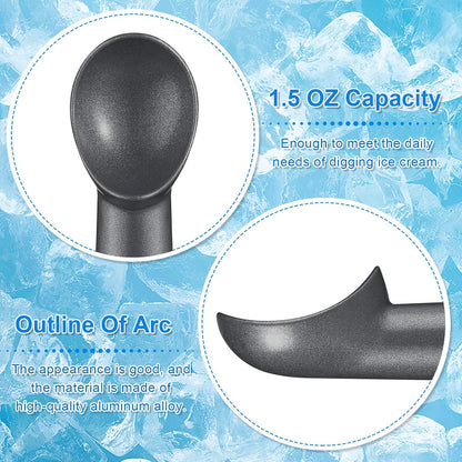 Suclain 3 Pack Ice Cream Scoops 7 Inch Aluminum Scoop Set, Silver