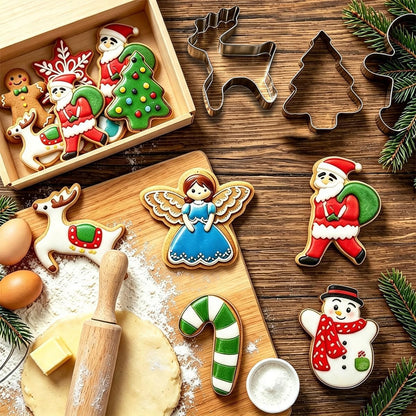 Christmas Cookie Cutters Set, 9 Pieces Large Metal Holiday Cookie Cutter