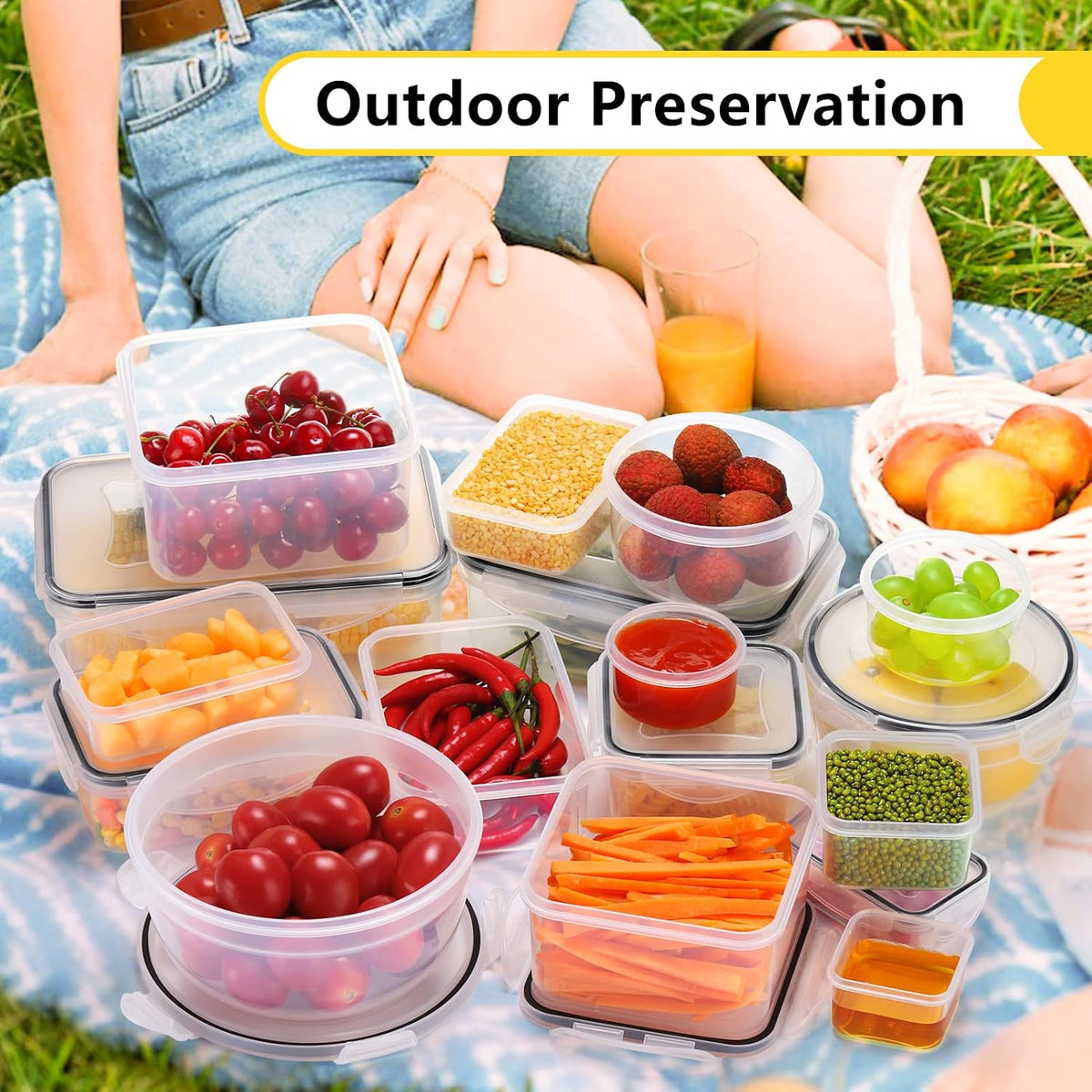 62 PCS Large Food Storage Containers with Lids Airtight (31 Lids &31 Containers) - Leakproof Meal-Prep Containers for Kitchen Storage Reusable Plastic Microwave/Dishwasher Safe with Labels & Pen