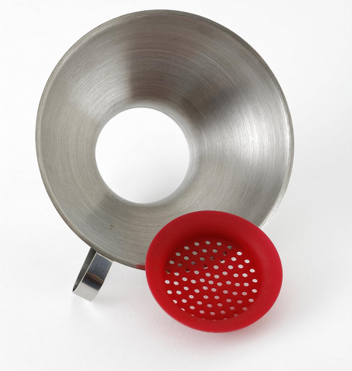 Norpro Stainless Steel Wide Mouth Funnel with Silicone Strainer