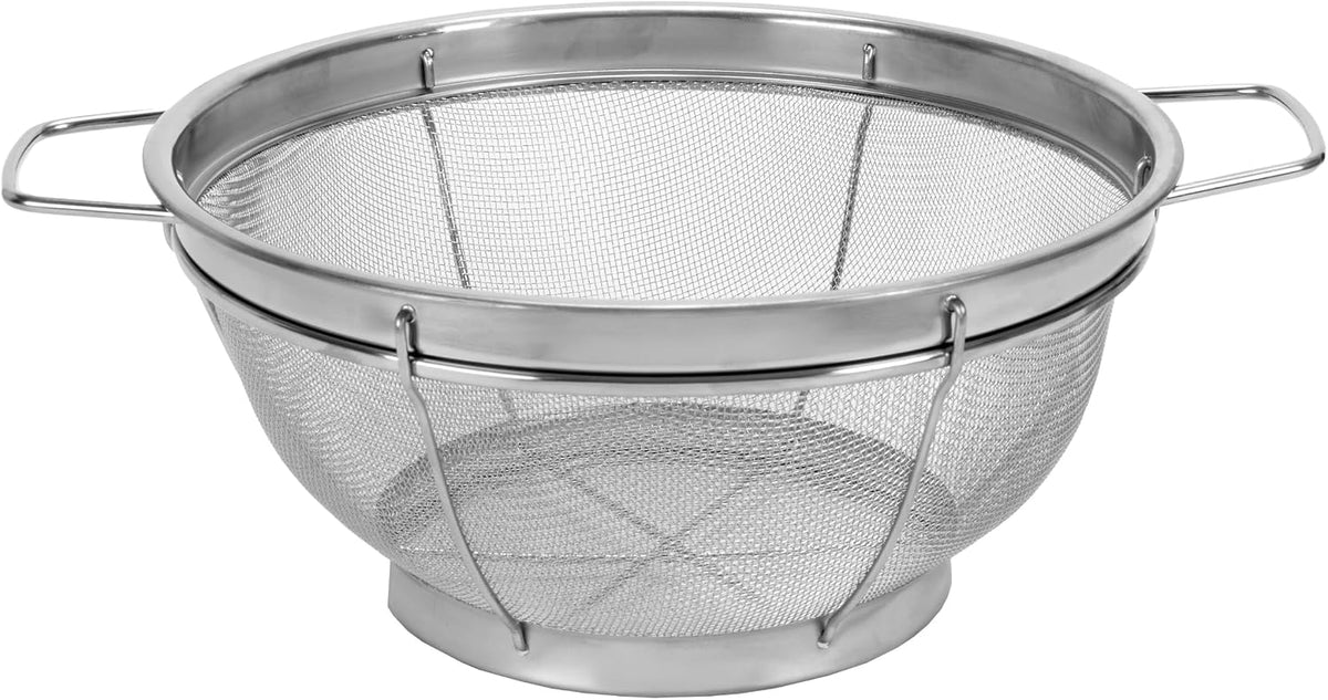 Kitchen Details Stainless Steel Fine Mesh Strainer 9 Inch | Large Wire Mesh Kitchen Sieve | Food Strainer Colander for Pasta Rice Quinoa