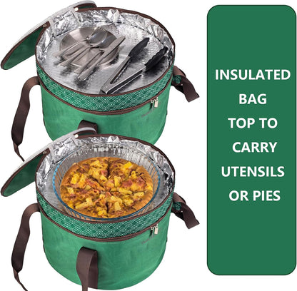 12 Inch Cake carrier Container with Lid and Handles Includes Insulated Bag for Safe Transportation of Buttercream Doesn't Melt Easy for Cakes, Pies and Cupcakes (Grey)