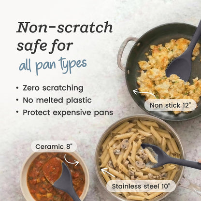 StarPack Silicone Spoonula The All-Rounder 11 Inch - LFGB Spoon Spatula, 600°F Heat Resistant, BPA-Free - One-Piece Seamless, Dishwasher Safe - for Nonstick Cookware, Sage Green