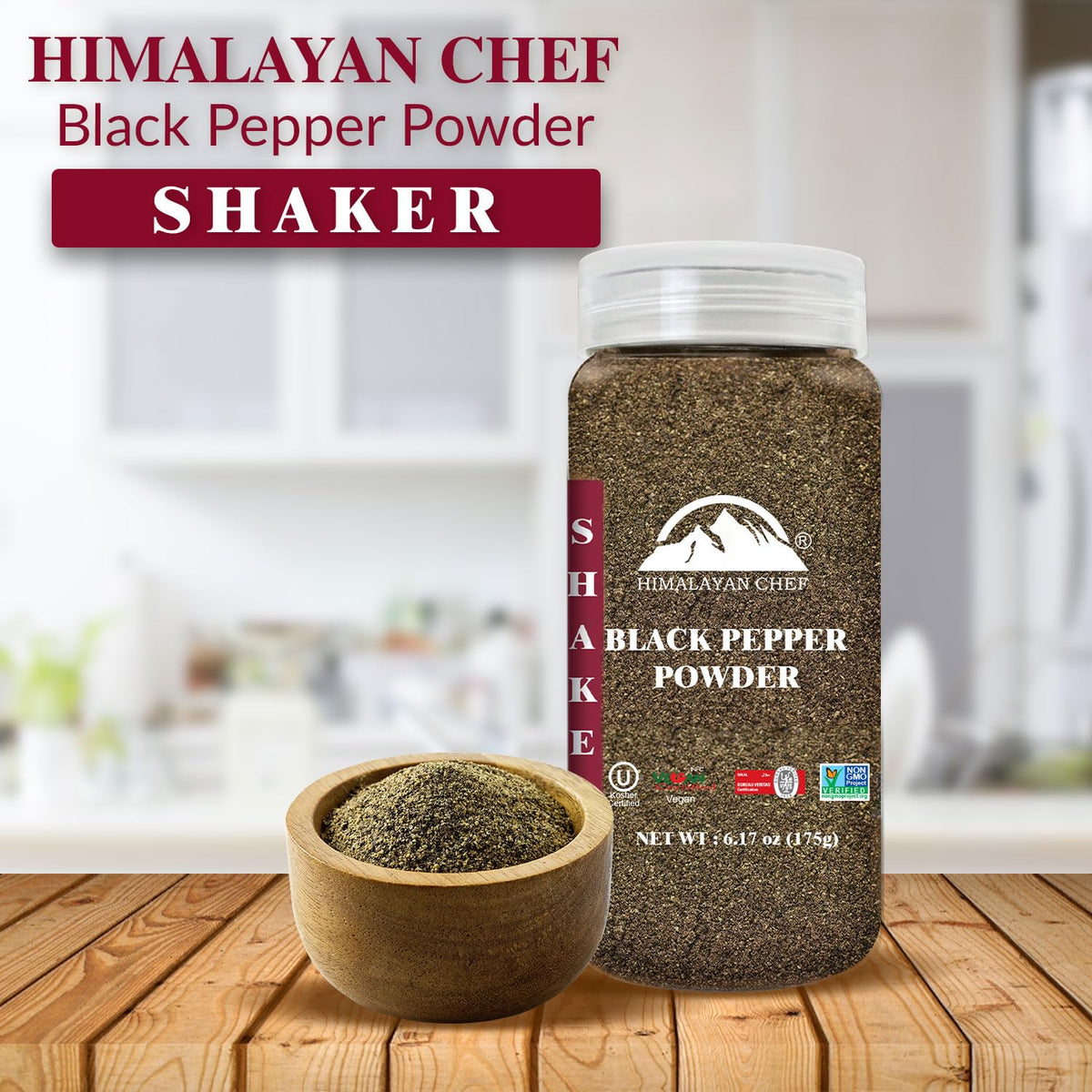 Himalayan Chef Salt Grinder, Refillable-13 Ounce