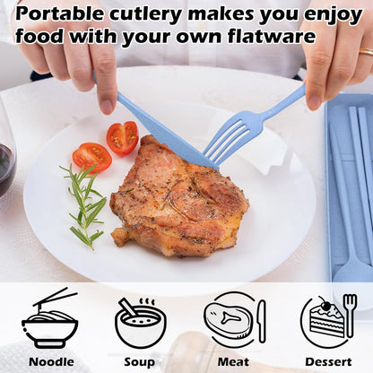 4 Sets Reusable Utensils Set with Case, Travel Utensils with Case, Reusable Utensils for Lunch Box Accessories, Portable Lunch Utensils Set for Travel Daily Use