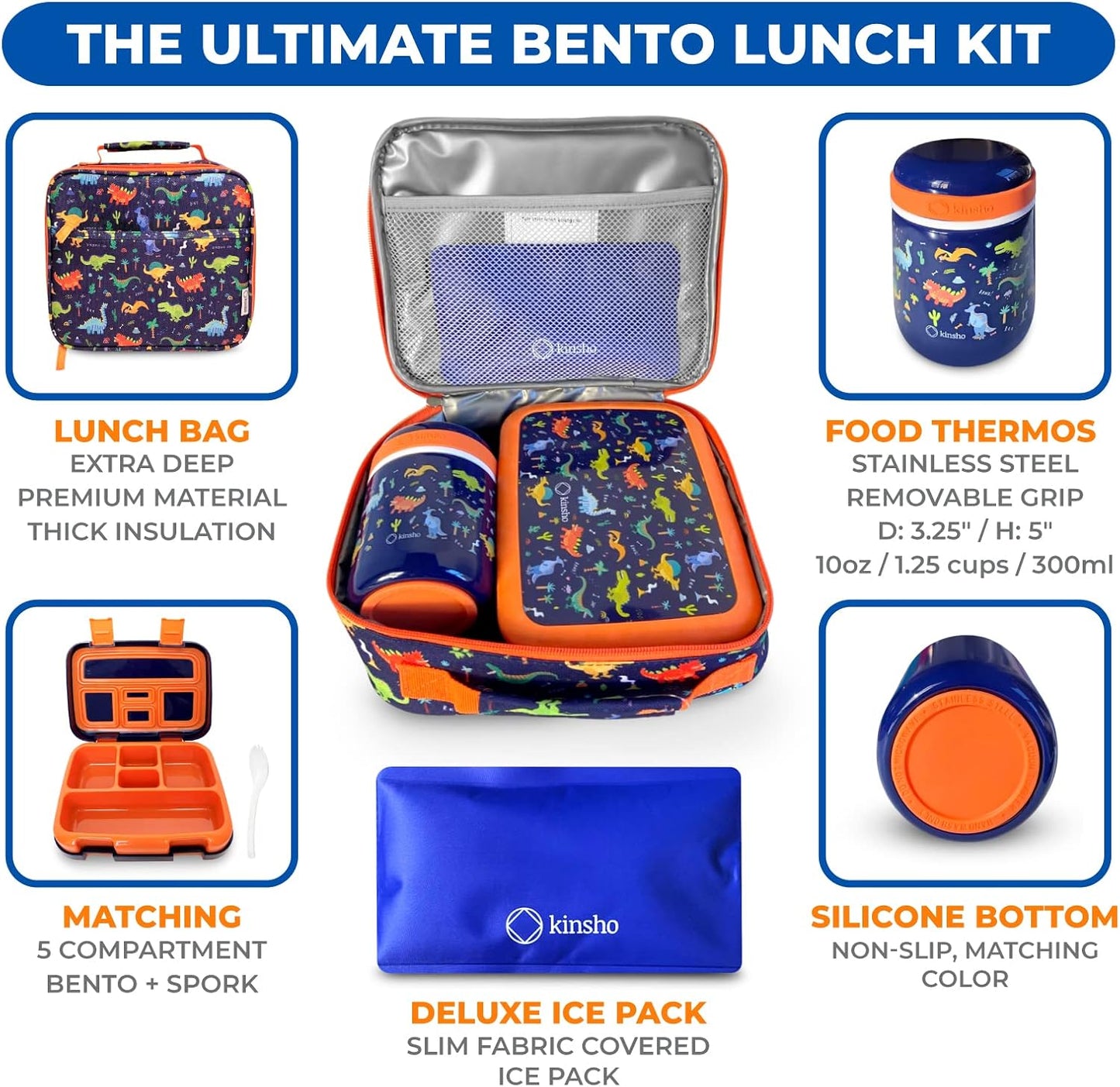Bento Box with Stainless Steel Thermo, Insulated Lunch Bag, Ice Pack Set for Kids - 5 Compartments, Lunches or Snack Container for Girls, Toddlers Daycare Pre-School, Kindergarten Purple Unicorn