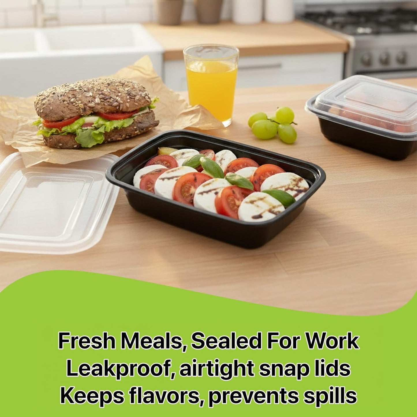 Meal Prep Containers [10 Set] 38 oz with Lids, 1 compartment, Stackable, Reusable, Leakproof, Food Safe, Microwave, Freezer & Dishwasher Safe for Food Prep Storage Bento Box (10 Set, 38 oz)