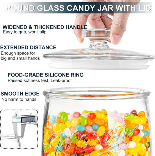 1 Gallon Glass Cookie Jar with Airtight Lid, Wide Mouth Mason Jar for Pantry & Laundry Room Organization, Large Apothecary Jars for Sugar, Candy, Rice, Dog Treat & Food Storage Jar– Set of 1