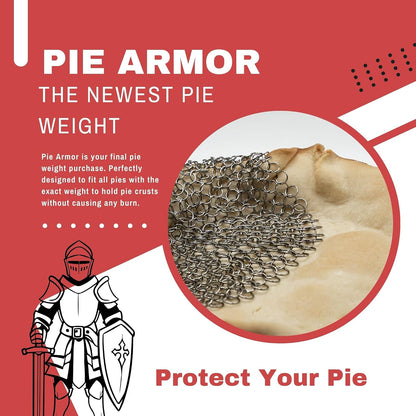 Pie Armor, Universal Fit Pie Weight for 7-10 inch Pies, Durable Alternative to Traditional Ceramic Pie Weights, 100% Stainless Steel 304