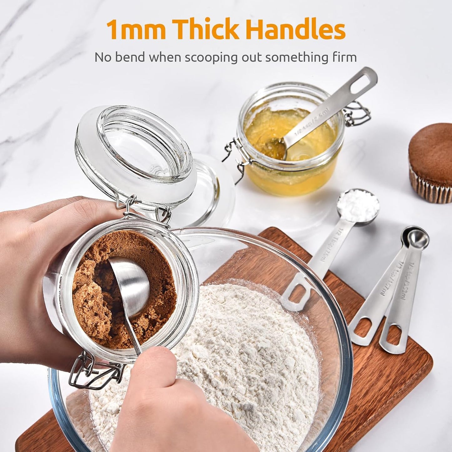 Measuring Spoons: U-Taste 18/8 Stainless Steel Measuring Spoons Set of 9 Piece: 1/16 TSP, 1/8 TSP, 1/4 TSP, 1/3 TSP, 1/2 TSP, 3/4 TSP, 1 TSP, 1/2 tbsp & 1 tbsp Dry and Liquid Ingredients