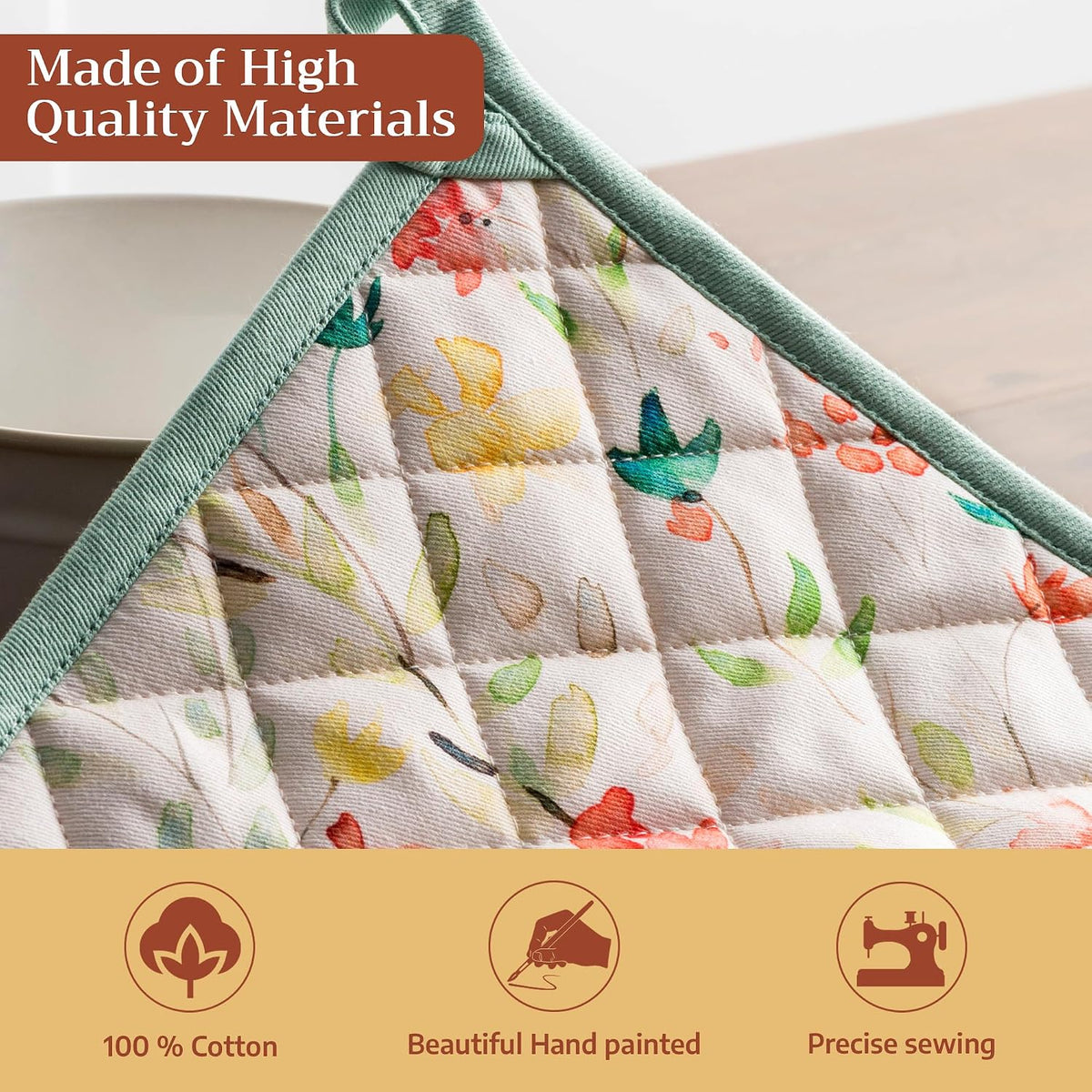 Maison d' Hermine Pot Holders 100% Cotton Potholders (8" x 8") - Colors A