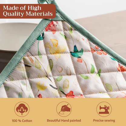 Maison d' Hermine Pot Holders 100% Cotton Potholders (8" x 8") - Colors A