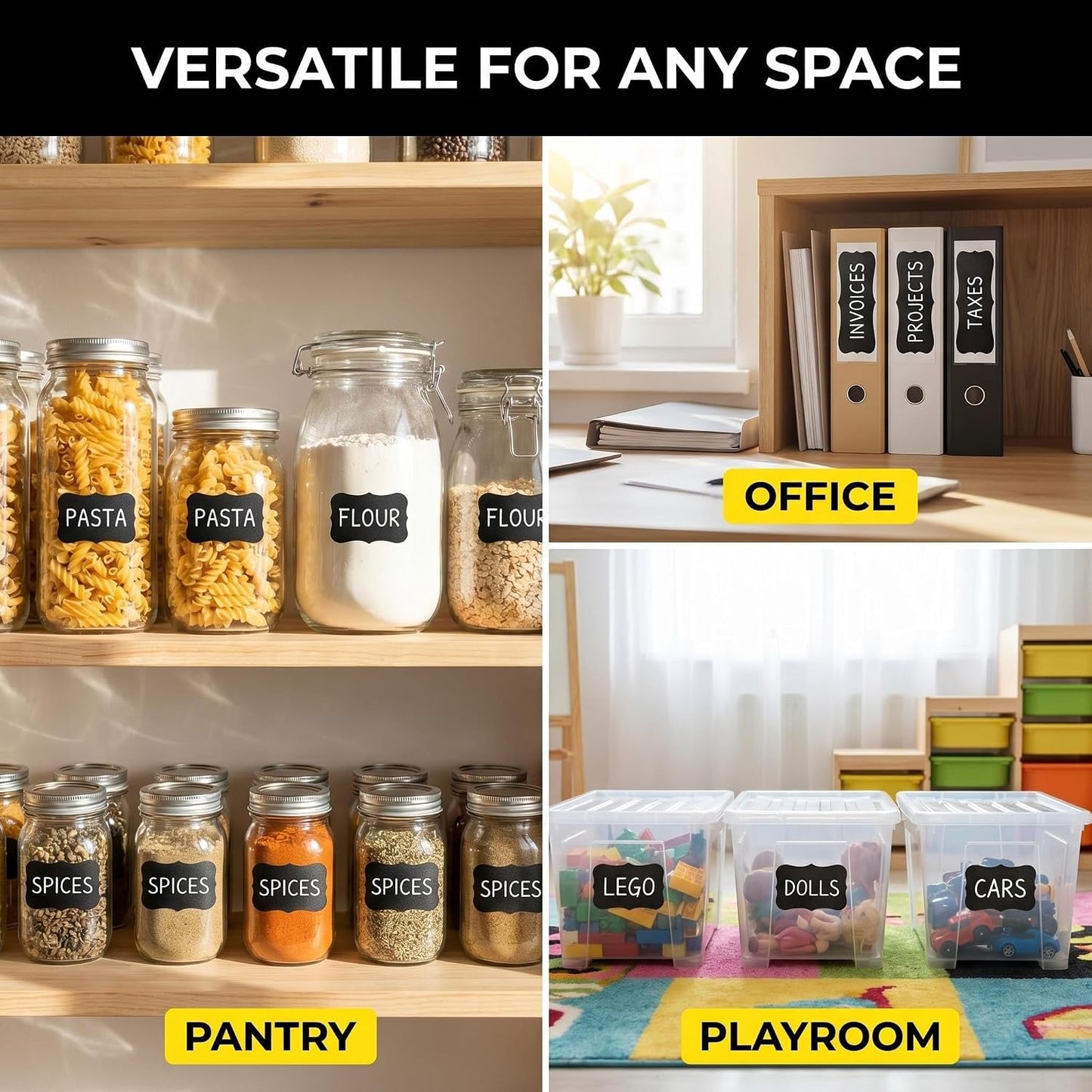 Blackboard Labels - 185 Waterproof Reusable Blackboard Stickers with 3 Liquid Chalk for Mason Jars, Party Decor, Craft Rooms, Weddings, Storage。